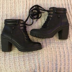 Woman’s black bootie boots